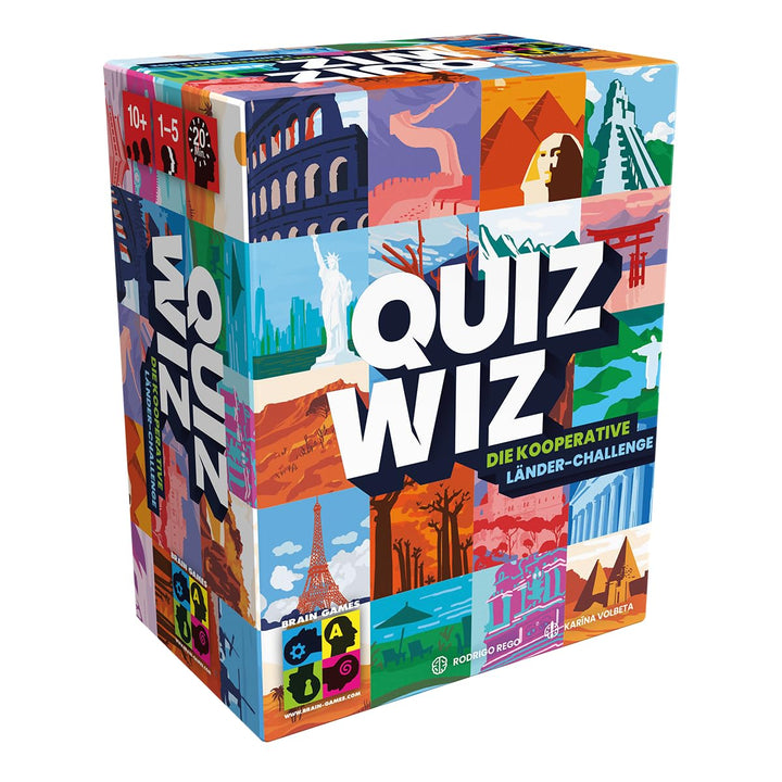 Brain Games, QuizWiz: Die kooperative Länder-Challenge, Familienspiel, Kartenspiel, 1-5 Spieler, ab