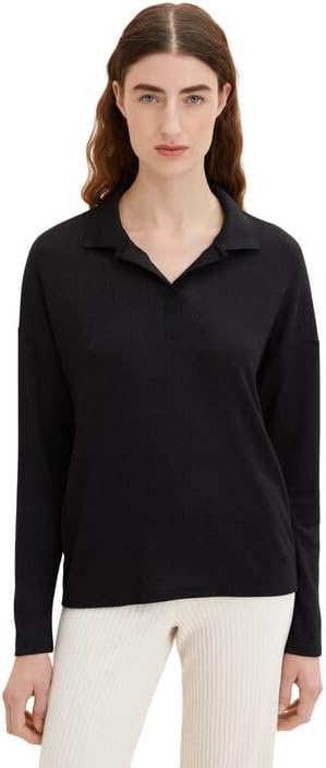 TOM TAILOR Damen Longsleeve Poloshirt, XXS