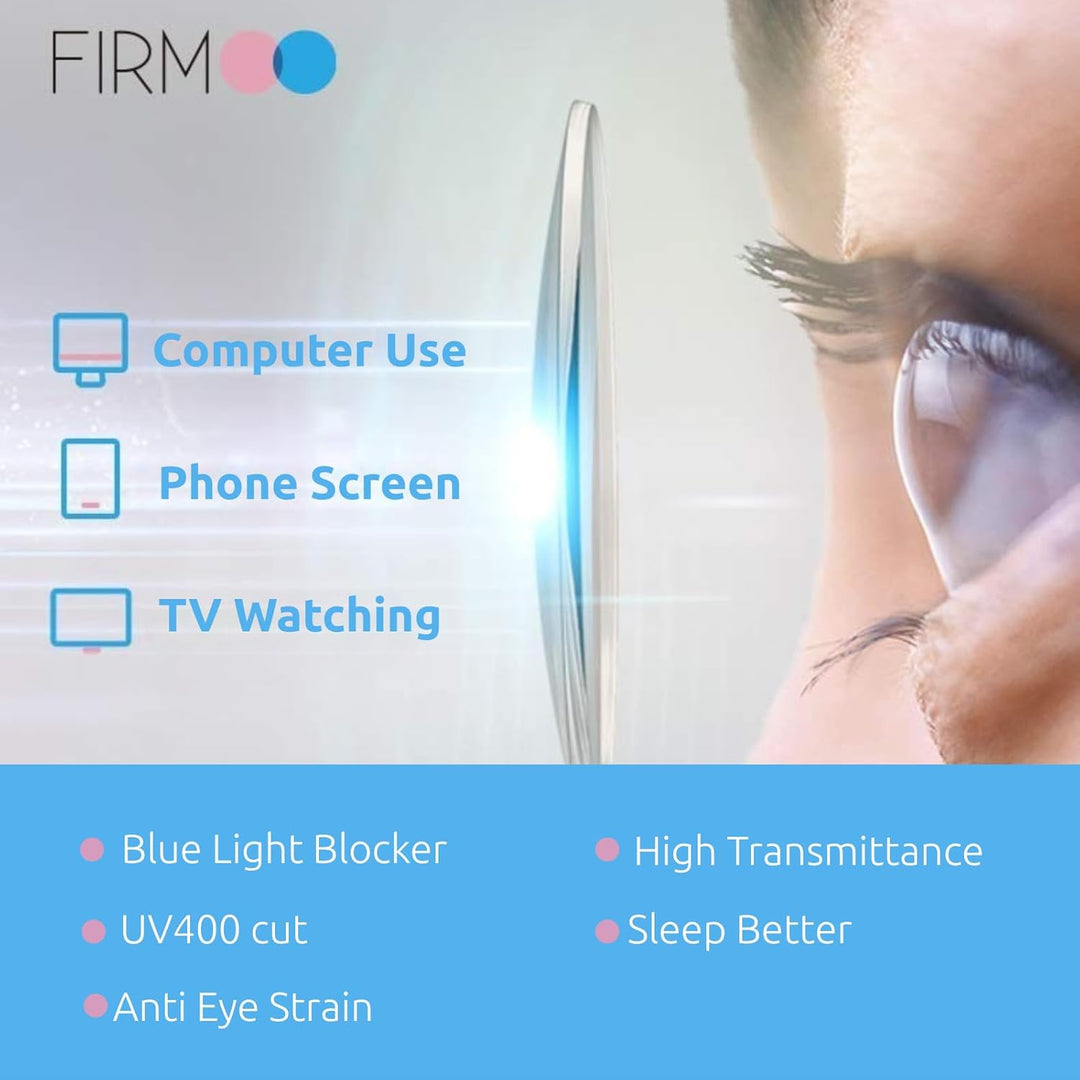 Firmoo Computer Brille Damen, Blaulichtfilter Brille ohne Sehstärke Entspiegelte Vollrand Metallbril