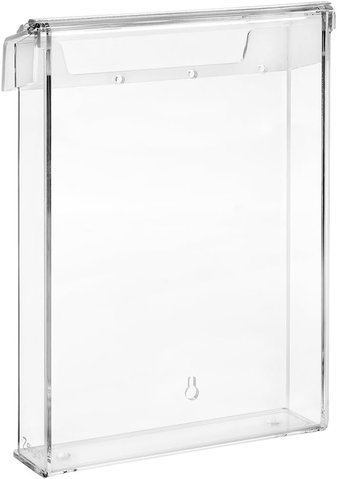 DIN A4 Prospektbox/Prospekthalter/Flyerhalter im Hochformat, wetterfest, für Aussen, mit Deckel, aus