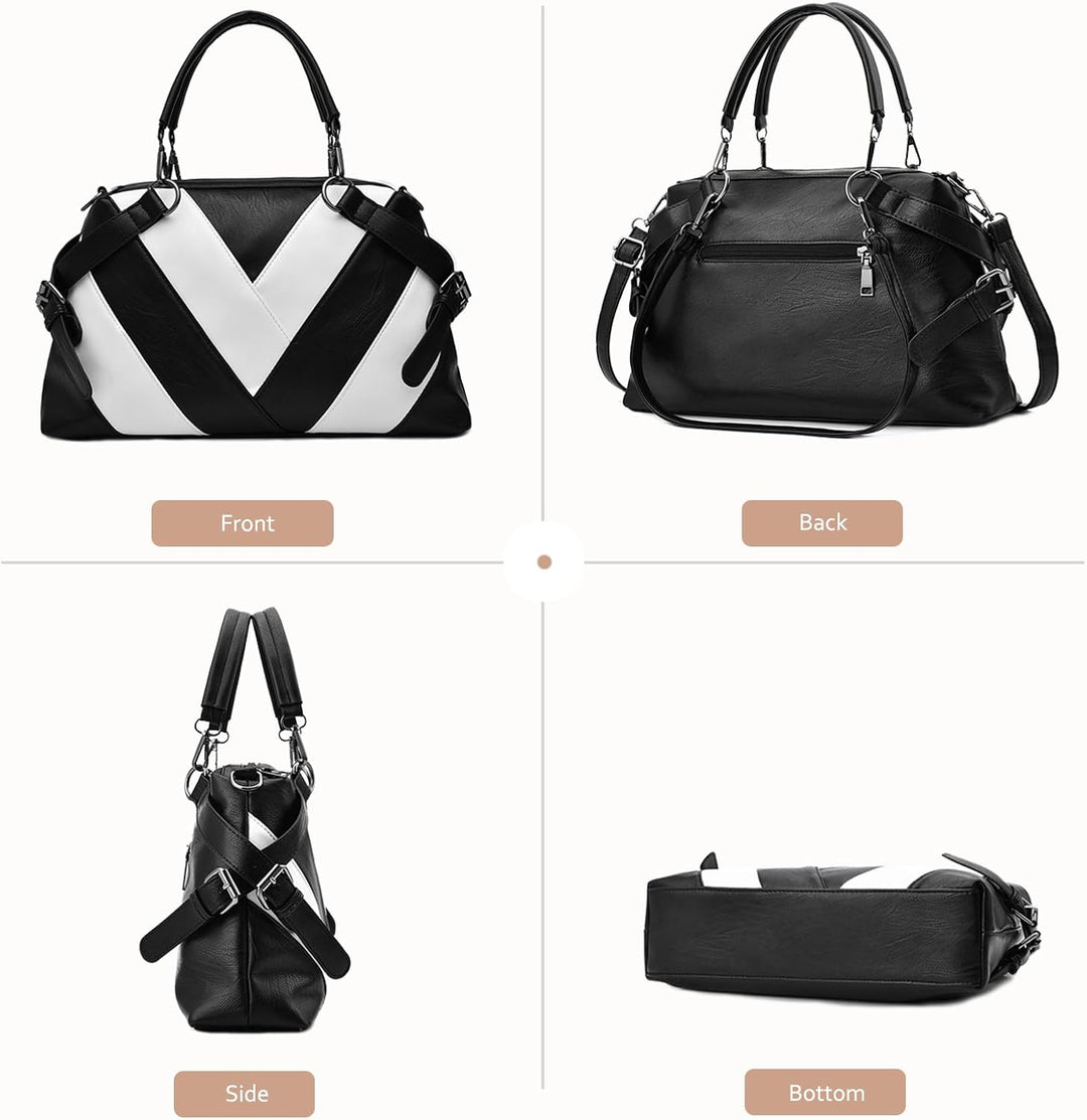 NICOLE &amp; DORIS Handtaschen für Damen Modern Henkeltasche Schultertasche Weiche PU Leder Umhängetasch