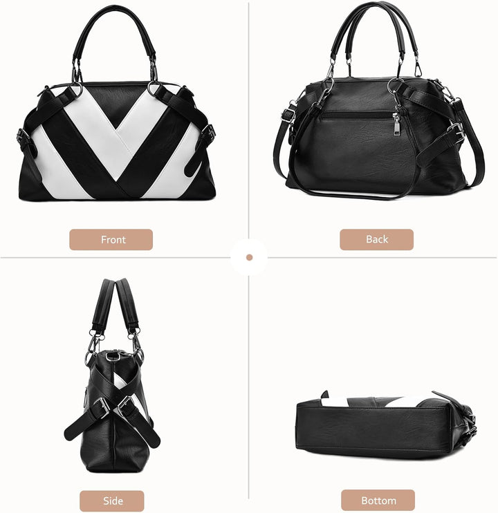 NICOLE &amp; DORIS Handtaschen für Damen Modern Henkeltasche Schultertasche Weiche PU Leder Umhängetasch
