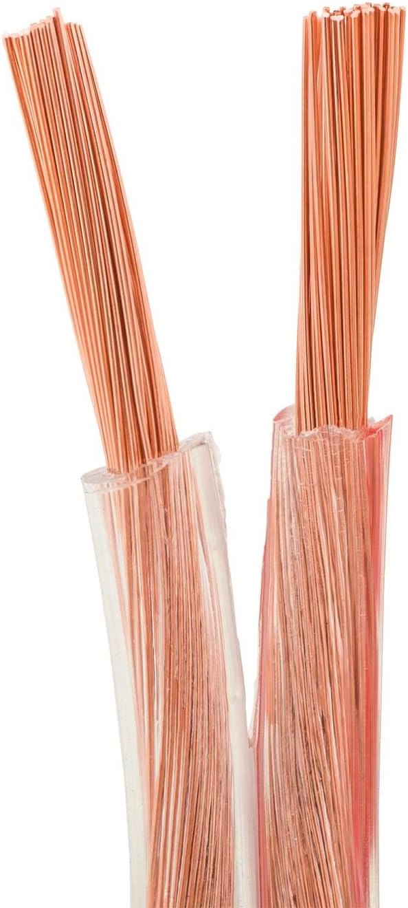 DCSk 10m - 2x2,5mm² Lautsprecherkabel transparent - OFC Kupferkabel für HiFi Audio - 99,99% Voll-Kup