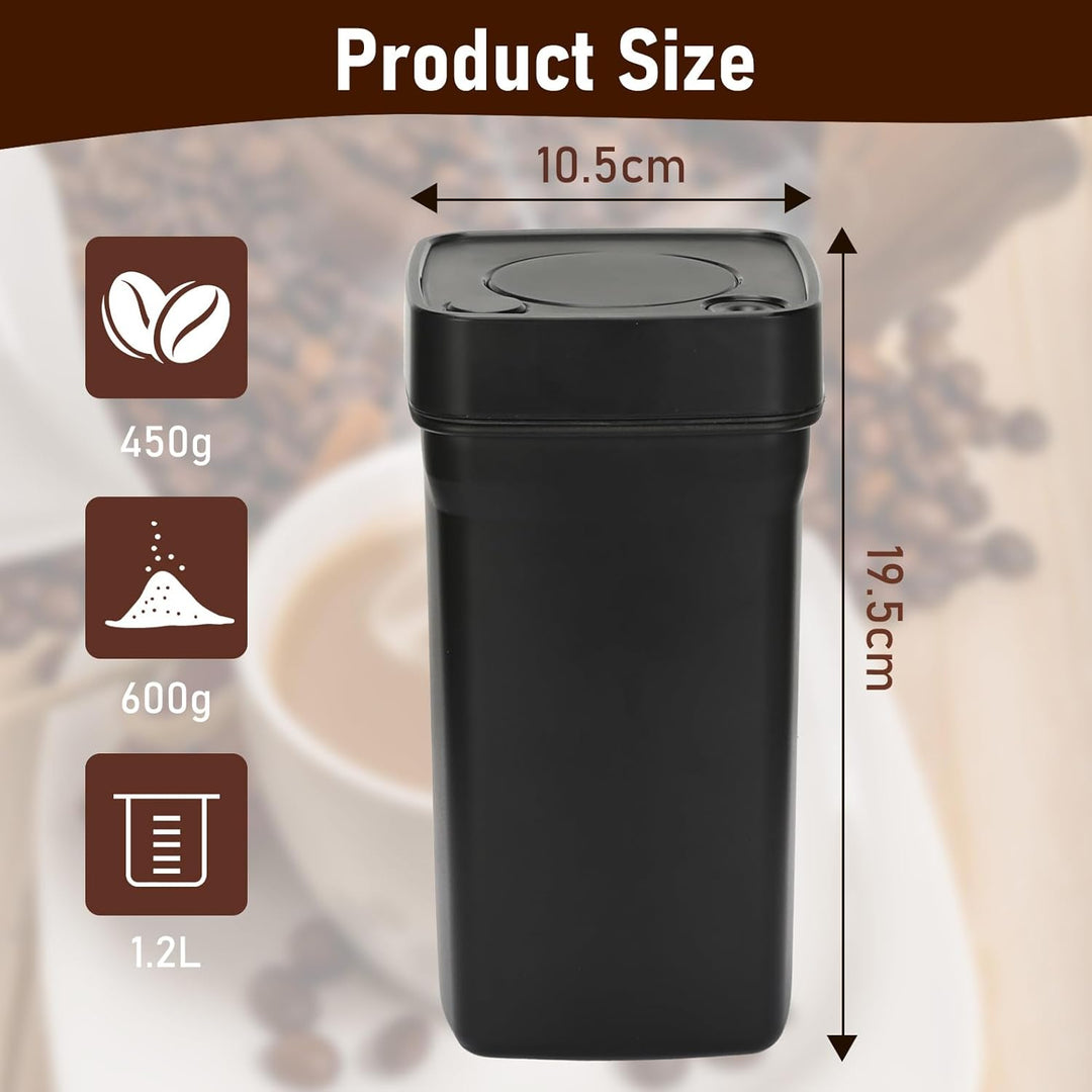 Romon Kaffeedose Luftdicht, 1.2L Edelstahl Vakuum Kaffeebohnen Behälter, Aufbewahrungsdose mit Dicht