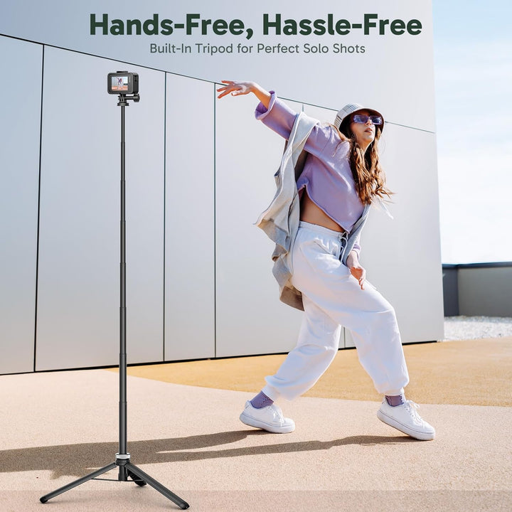 AKASO Selfie-Stick, ausziehbar bis zu 160 cm, kompatibel mit AKASO EK7000/EK7000 Pro/Brave 4 Pro/Bra