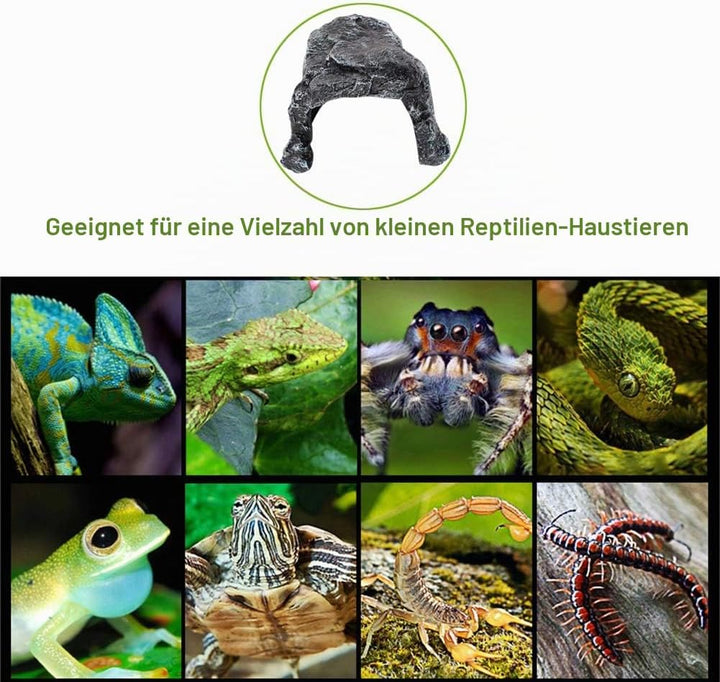 OMEM Reptil Verstecken Höhle Lebensraum Aquarium Harz Nest Dekoration Gecko Eidechse Spezielle Höhle
