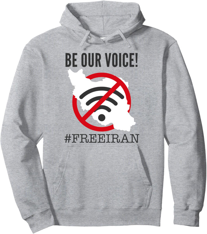 Sei Stimme des Iran, kein WLAN-Symbol, iranische Karte, iranischer Protest Pullover Hoodie