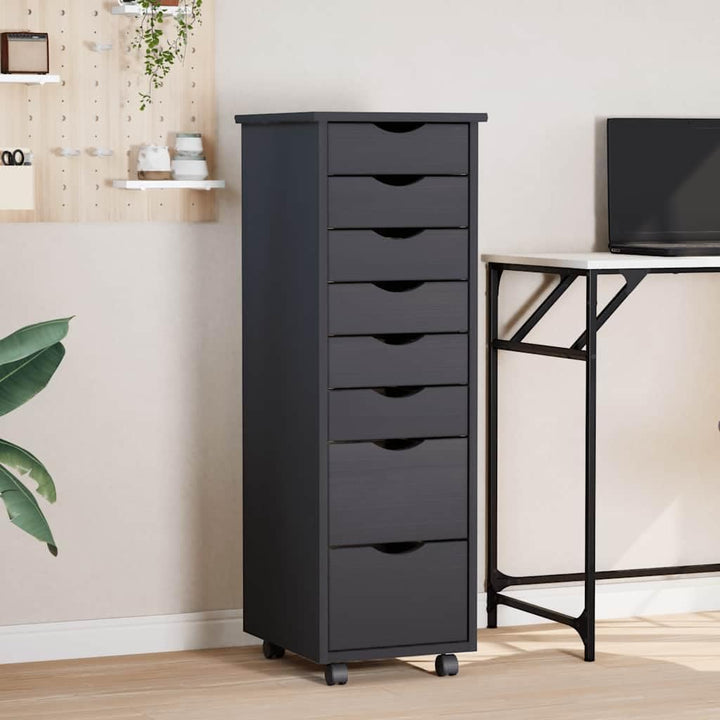 vidaXL Rollschrank, Rollcontainer mit 8 Schubladen, Kommode Schubladenschrank mit Rollen, Büroschran