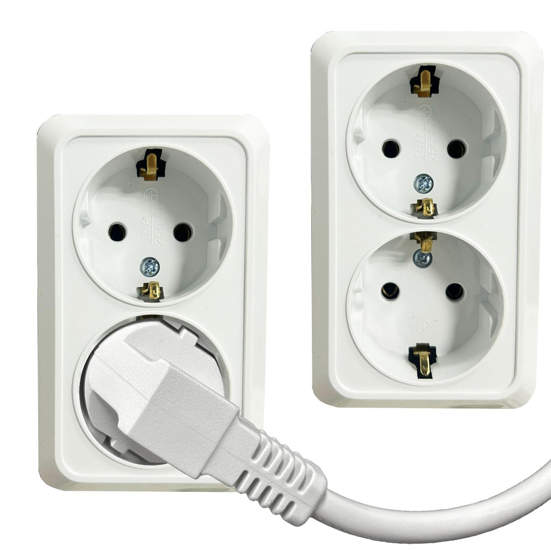 Steckdosenadapter Doppelstecker für Steckdose 3680W Steckdosenverteiler für Haus Büro Küche