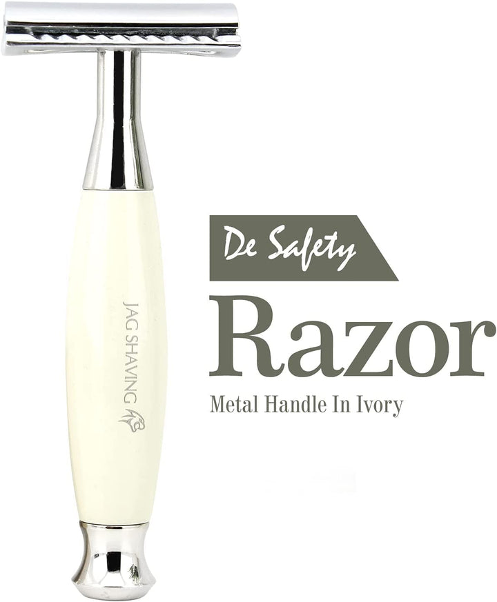 Jag Shaving Rasierhobel-Set – Double Edge Rasierklingen Rasierhobel – Lederetui – für Rasierhobel –