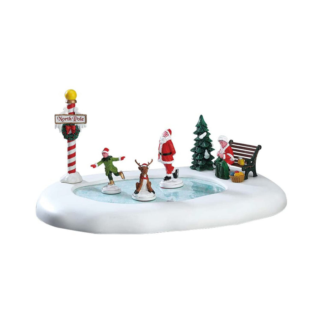Lemax - North Pole Ice Follies - Breite 28,5cm - Animierte Weihnachtsfiguren auf Eis - Batteriebetri