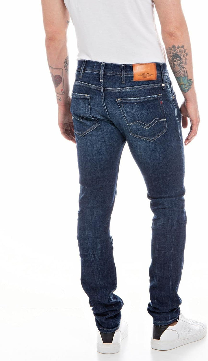 Replay Herren Jeans Jondrill Skinny-Fit Aged 40W / 34L Dark Blue 007-1, 40W / 34L Dark Blue 007-1