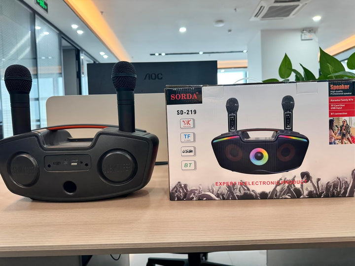 Bluetooth-Karaoke-Maschine für Erwachsene und Kinder, Tragbarer 80-W-Lautsprecher mit 2 Kabellosen M