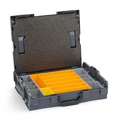 Bosch Sortimo Werkzeugkoffer-Set • L-Boxx 102 anthrazit • bestückt mit Ordnungssystem Insetboxen-Set