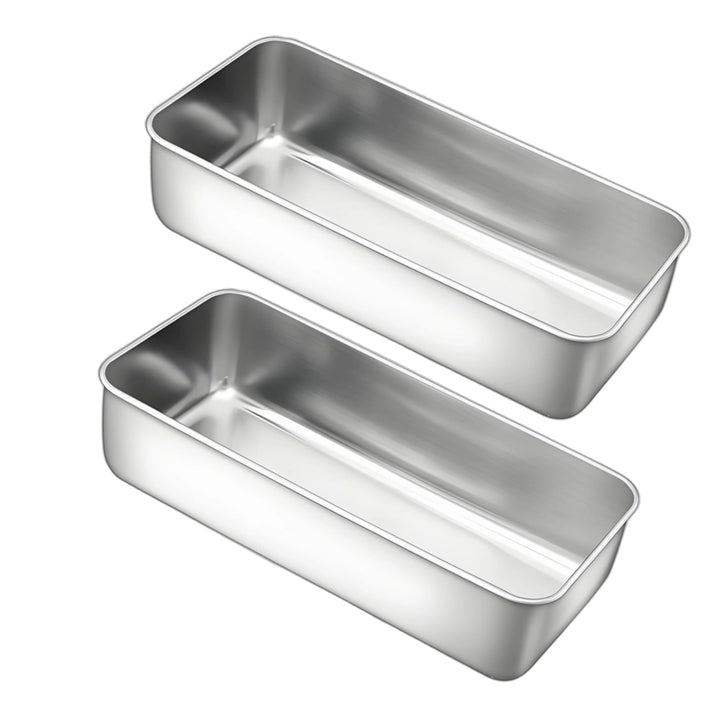 33cm Kastenform Gross, 2er-Set Edelstahl Rechteckig Brotbackform, Kastenform Kuchen, Brotformen zum