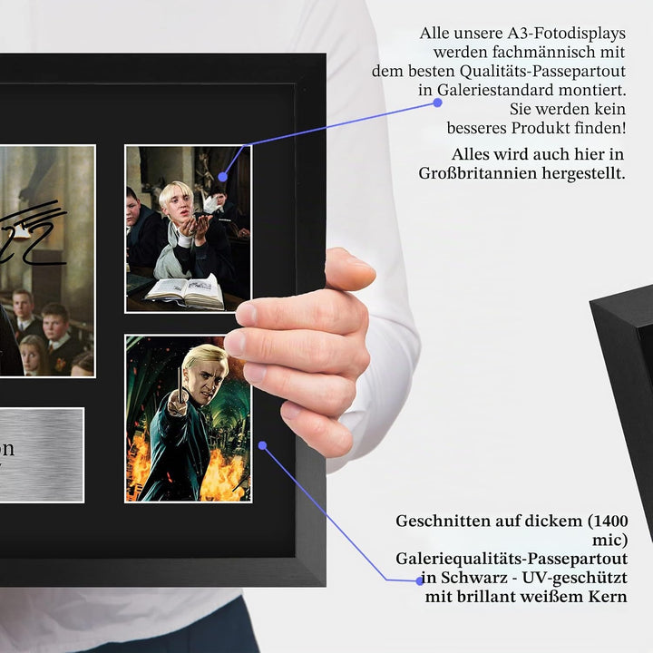 HWC Trading FR A3 Tom Felton Harry Potter Draco Malfoy Geschenke Gedruckt, Signiert Autogramm Bild D