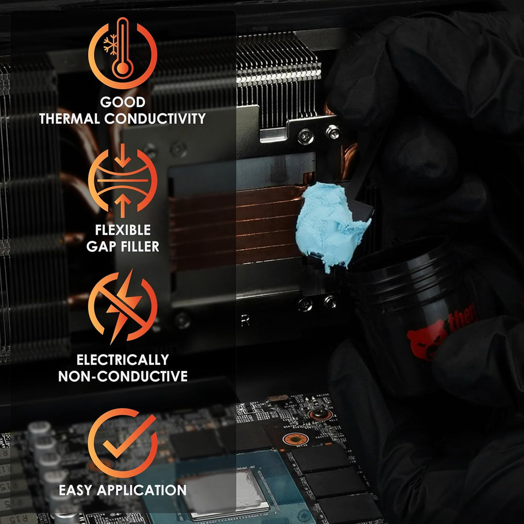 Thermal Grizzly TG Putty Advance – Elektrisch nicht leitender Wärmeleitknete für GPU-Modding und Wär