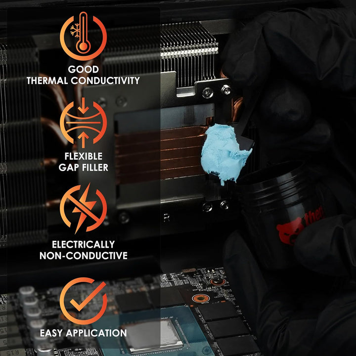 Thermal Grizzly TG Putty Advance – 100 Gramm – elektrisch nicht leitender Thermokitt für GPU-Modding