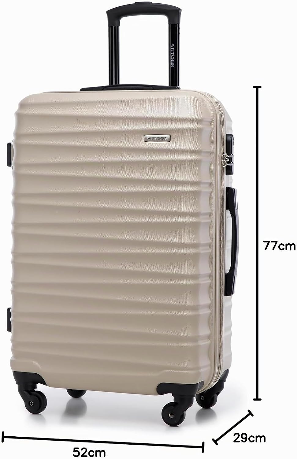 WITTCHEN Reisekoffer 4er Koffer-Set Rollkoffer Trolley Handgepäck Hartschale aus ABS mit 4 Spinner-R