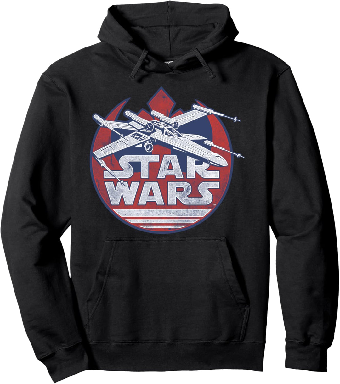 Star Wars X-Wing Rebel Logo Distressed Poster Pullover Hoodie