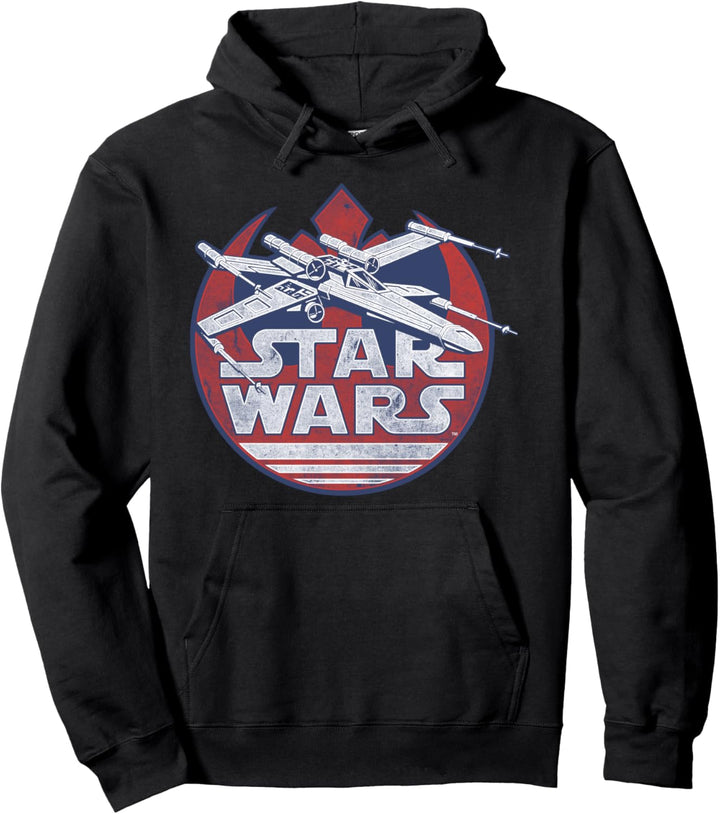 Star Wars X-Wing Rebel Logo Distressed Poster Pullover Hoodie