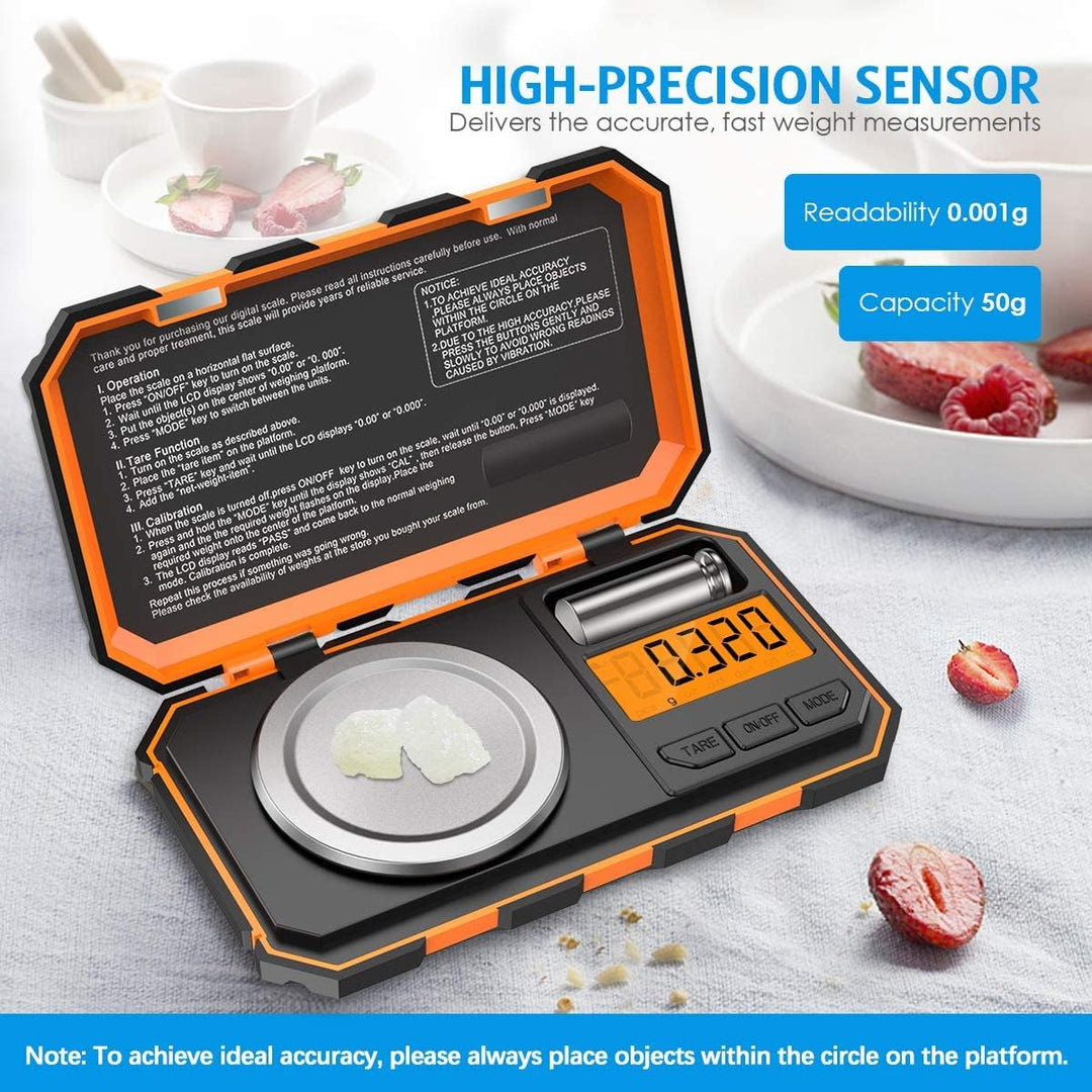 Brifit Feinwaage, 50g /0.001g Digitalwaage Taschenwaage, Goldwaage, Schmuckwaage, Präzisonswaage Mil