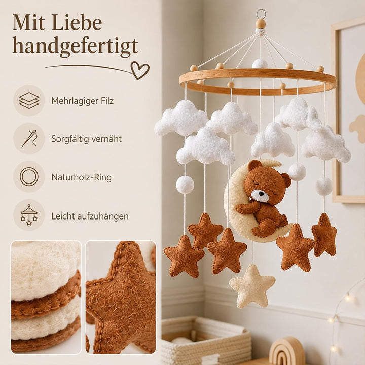Baby Mobile Halterung Holz Babybett Klammer-BB, Klammer-BB