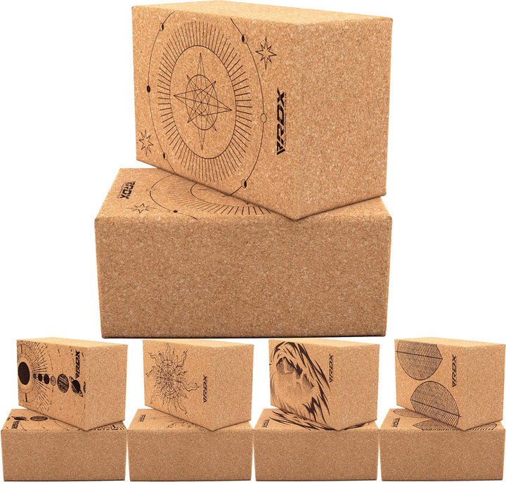 RDX Yoga Cork Block Set, High Density Eva Schaumstoff Rutschfester Blöcke, Leichtes Yogaklotz für Kö