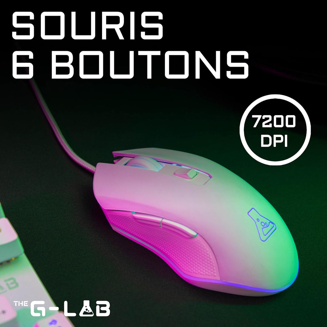 The G-Lab Combo Mercury – Set mit mechanischer Gaming-Tastatur und Maus, programmierbar, mechanisch,