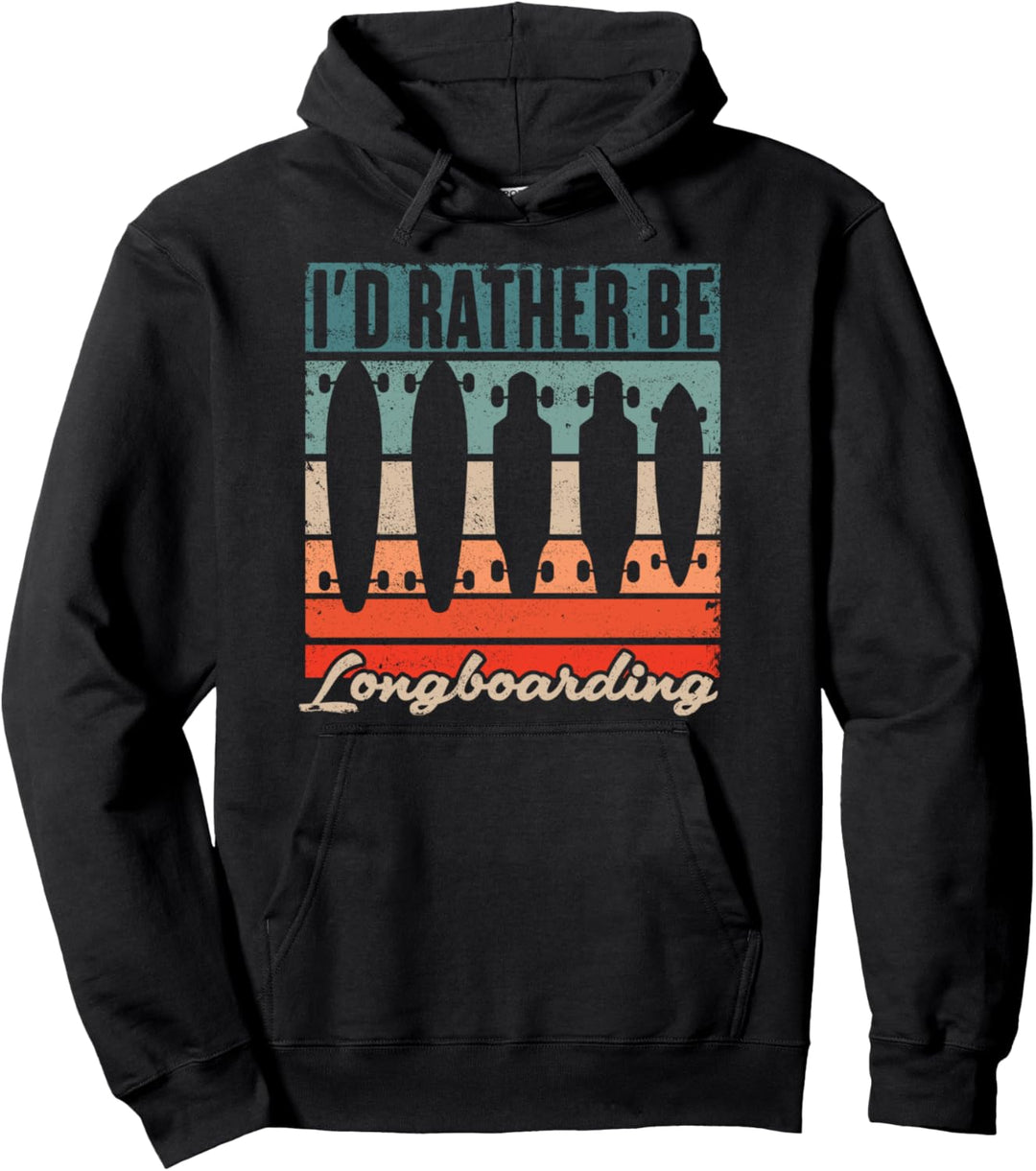 Longboard Skateboard Cool I Am Longboard Pullover Hoodie