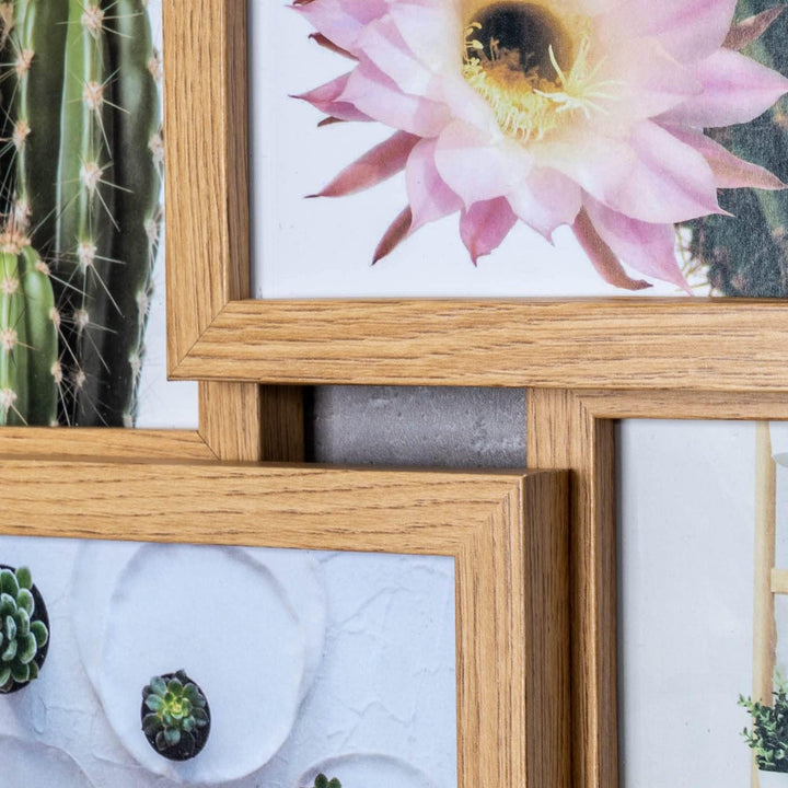 Bilderrahmen 58x55cm Collage 12 Fotos 10x15 Eiche MDF Holz Galerie Fotorahmen Bilderrahmen Fotocolla