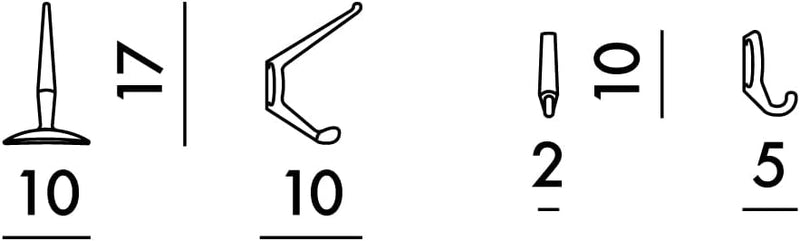Kartell Hanger Hooks, Modell 1, Packung mit 4, Schwarz modello 1 Schwarz, modello 1 Schwarz