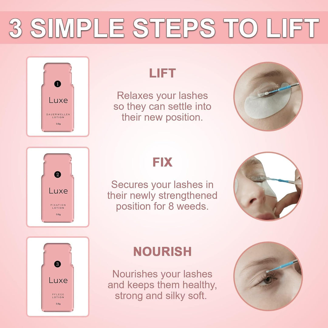 Lashlift Set – Komplettset für das Wimpernlifting – Einfache Anwendung und langanhaltendes Finish –