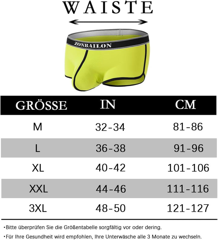 YAHWULAI HerrenBoxershorts Sexy Atmungsaktiv und Hautfreundlich Bequem L Gelbschwarzgrau, L Gelbschw
