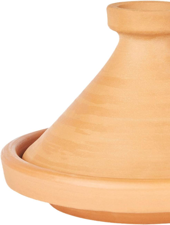 Marokkanische Tajine Topf zum Kochen | Schmortopf Unglasiert Aladin Ø 35cm für 6-8 Personen | inklus