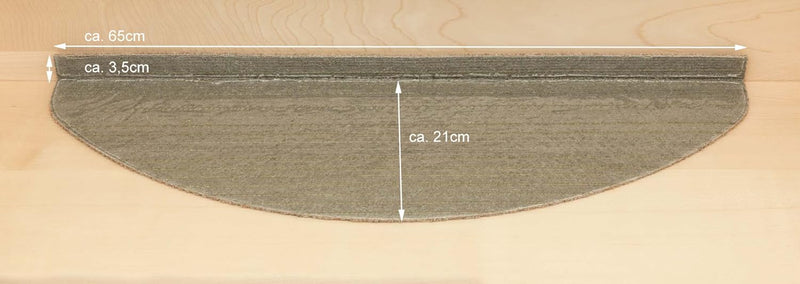 Kettelservice-Metzker Stufenmatten Treppenmatten Ramon Halbrund - 15 STK. Grau - ohne Kunststoffwink