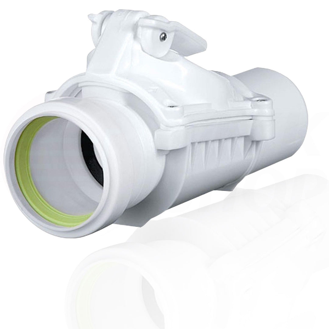 Rückstauverschluss Rückstauklappe DN 50 mm weiss grau Rückstauventil KG HT Rohr 1. Ø 50A weiss