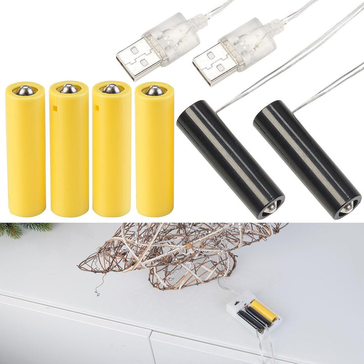 revolt AA-Stromadapter: 8er-Set Universal-USB-Batterie-Adapter, ersetzt 24 AA-Batterien (Batterie-Fa