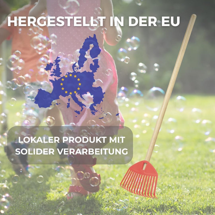 2 STK. Rot Kinderrechen 70cm – Mini-Gartenrechen mit Holzgriff, Rechen/Kleinbesen für Kinder, perfek