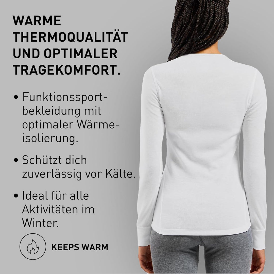 ODLO Thermounterwäsche Damen Active Warm I Langarm Thermoshirt I Warme Skiunterwäsche XS Odlo Steel