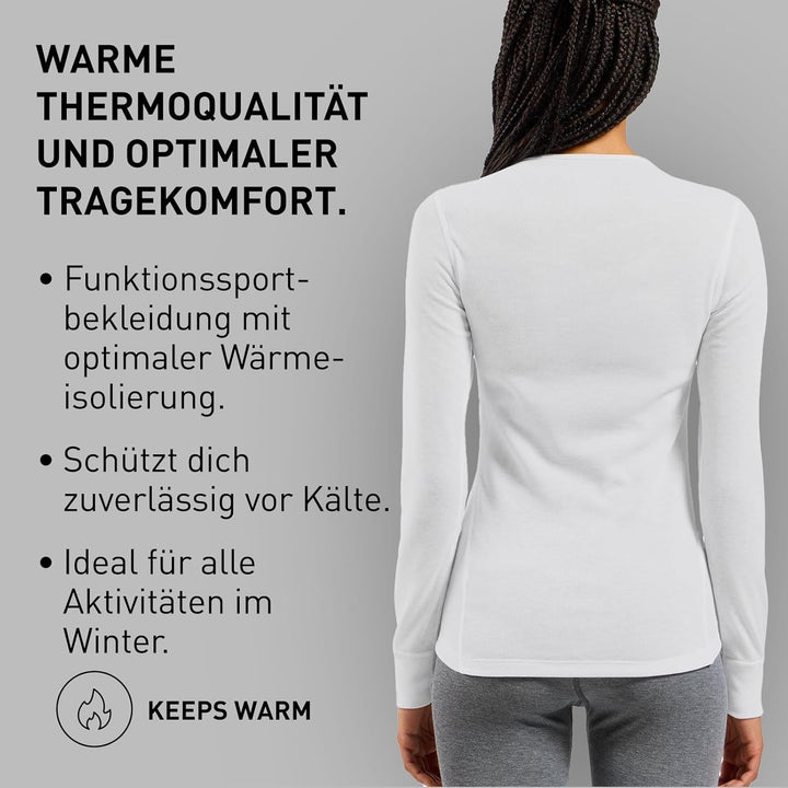 ODLO Thermounterwäsche Damen Active Warm I Langarm Thermoshirt I Warme Skiunterwäsche XS Odlo Steel