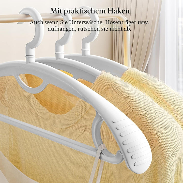OYUEGE Um 360 Grad drehbarer Kunststoff-Kleiderbügel, extra dicker Kunststoff, breite Schultern, für
