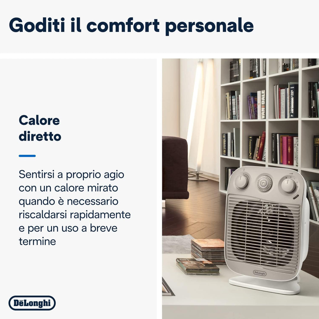 De'Longhi hfs50d22 Heizlüfter Vertical Edge, Weiss/Beige, Weiss/Beige