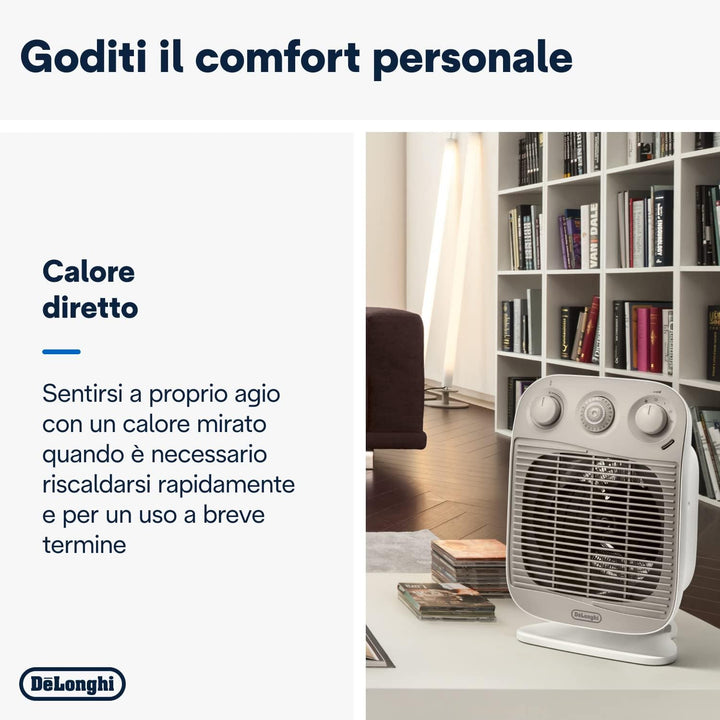 De'Longhi hfs50d22 Heizlüfter Vertical Edge, Weiss/Beige, Weiss/Beige