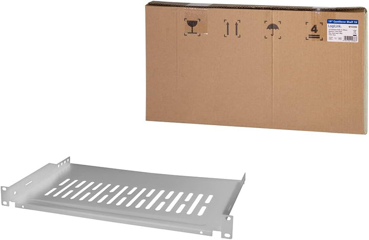 LogiLink SF1C35G - 19" Einschubfach (1 HE) für Stand-, Serverschränke mit mind. 350mm Tiefe, max. 10