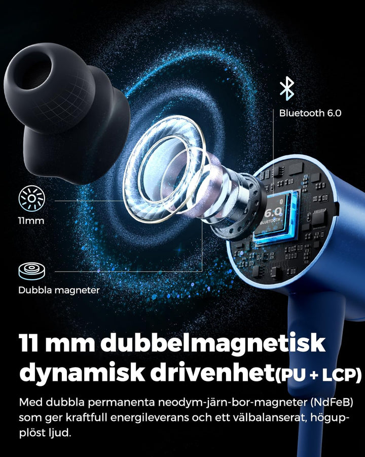 SoundPEATS Q40HD In-Ear Sport-Kopfhörer mit Nackenband, Bluetooth 6.0, LDAC Hi-Res Audio, Dynamische