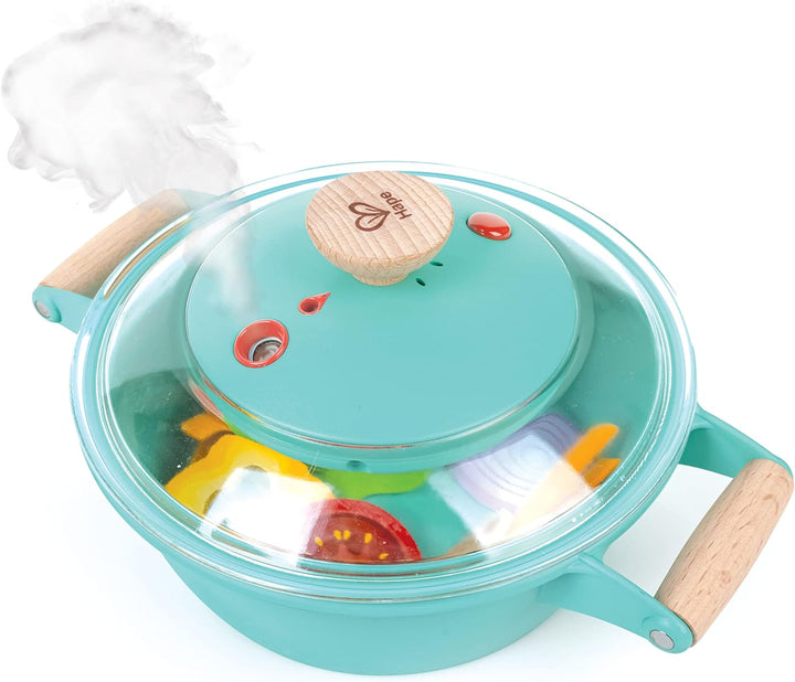 Hape Kleiner Küchenchef Dampfgarer - Küchenzubehör und Kochspielzeug, Dampfgarer mit realistischem S