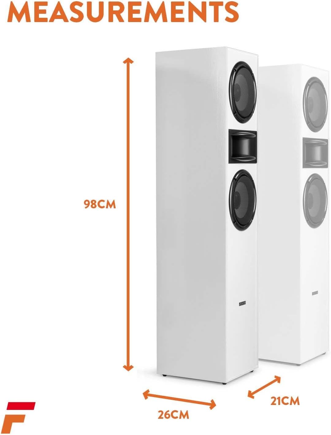 Fenton SHF700W - HiFi Lautsprecher Stereo Set für Ihre Heimkino HiFi Anlage, 400 Watt Standlautsprec