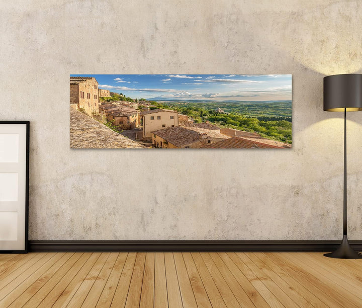 islandburner Bild auf Leinwand Landschaft Der Toskana Von Den Wänden Von Montepulciano Italien Bilde