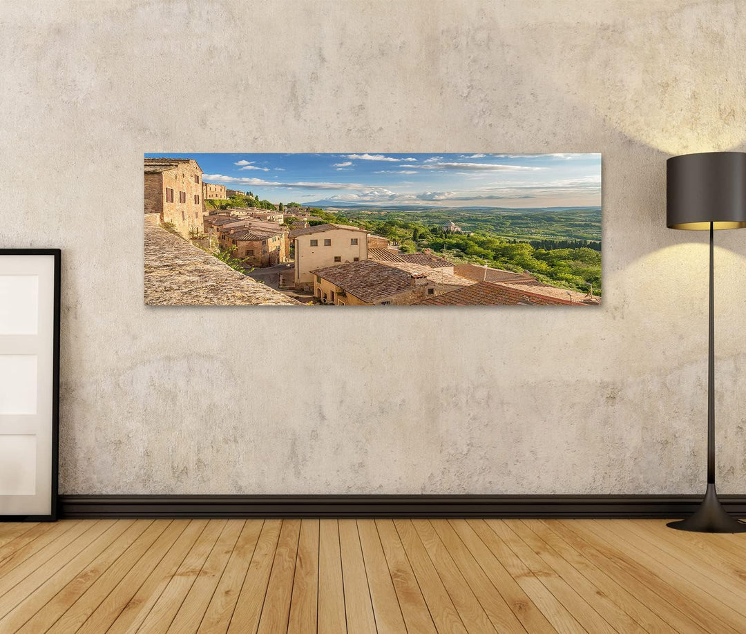 islandburner Bild auf Leinwand Landschaft Der Toskana Von Den Wänden Von Montepulciano Italien Bilde